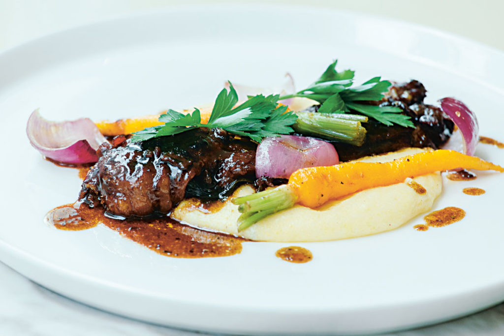 24-hour sous-vide pork chop, parmigiano veal scallopine, paccheri al telefono, braised pork adobo