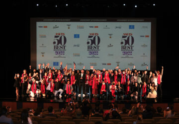 Group shot of the winners at Asia's 50 Best Restaurants ceremony in Bangkok