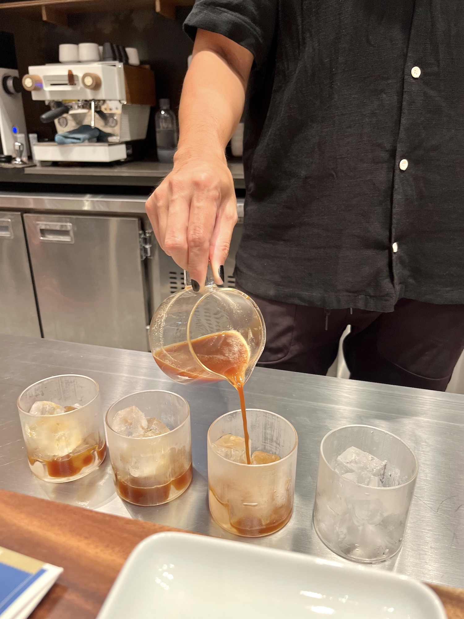 Andre Chanco of Yardstick prepares the pour over coffee from the first series of the Flavor Bar