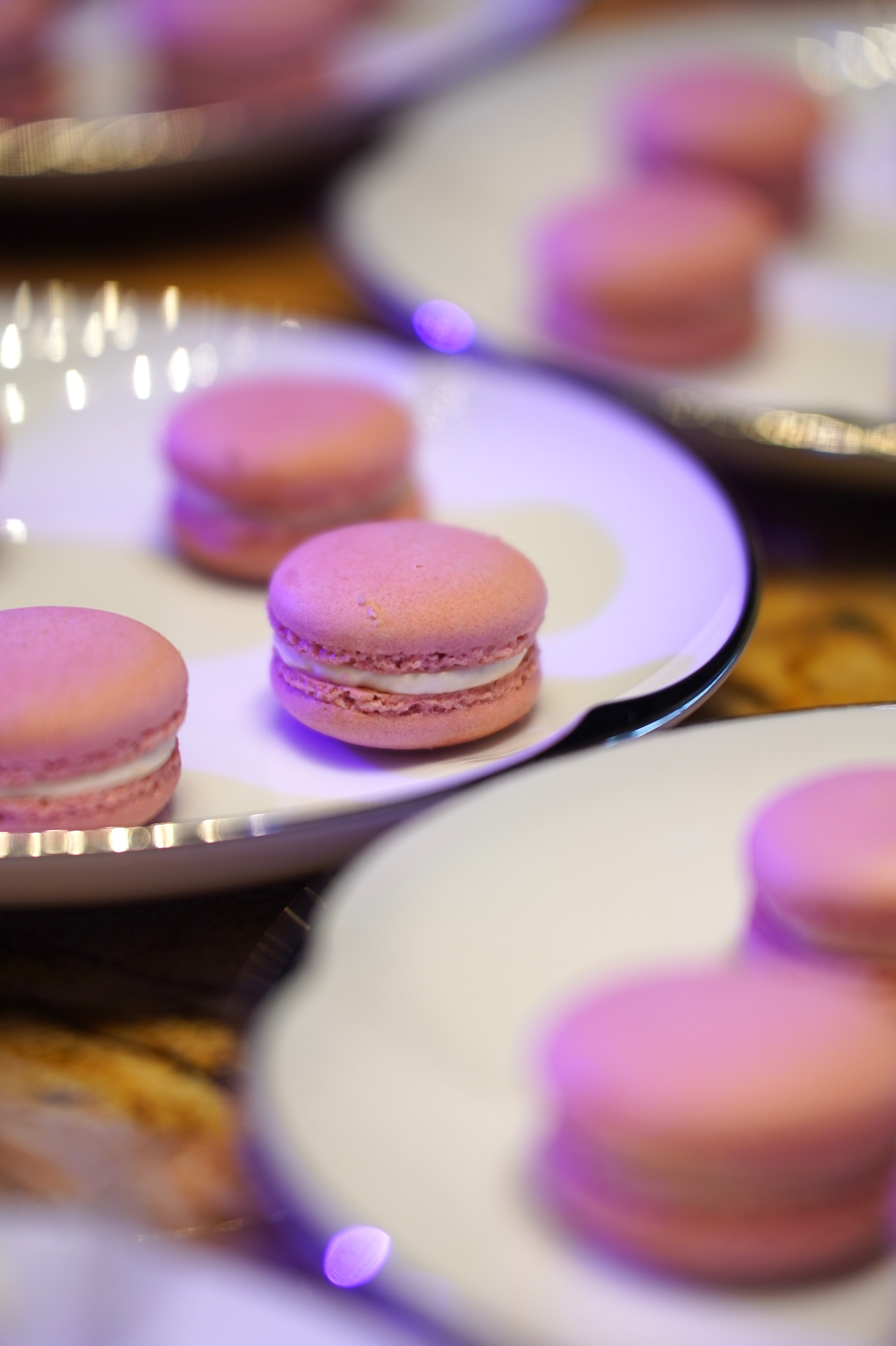 A Deliciously Unexpected combination: Pink peppercorn macaron with roasted pineapple and mascarpone cream